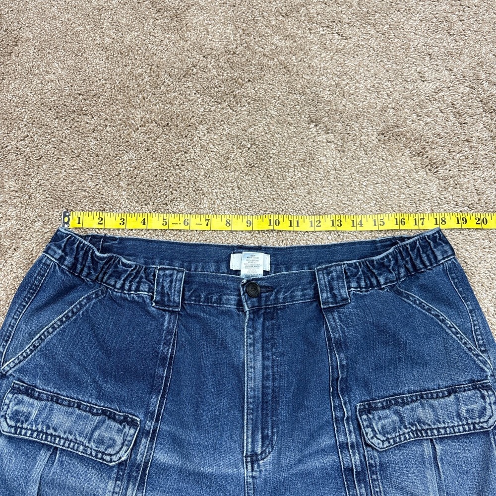 Vintage Y2K Croft & Barrow Faded Denim Cargo Shorts Jorts Size 38 (Fits Size 36) - Picture 7 of 10